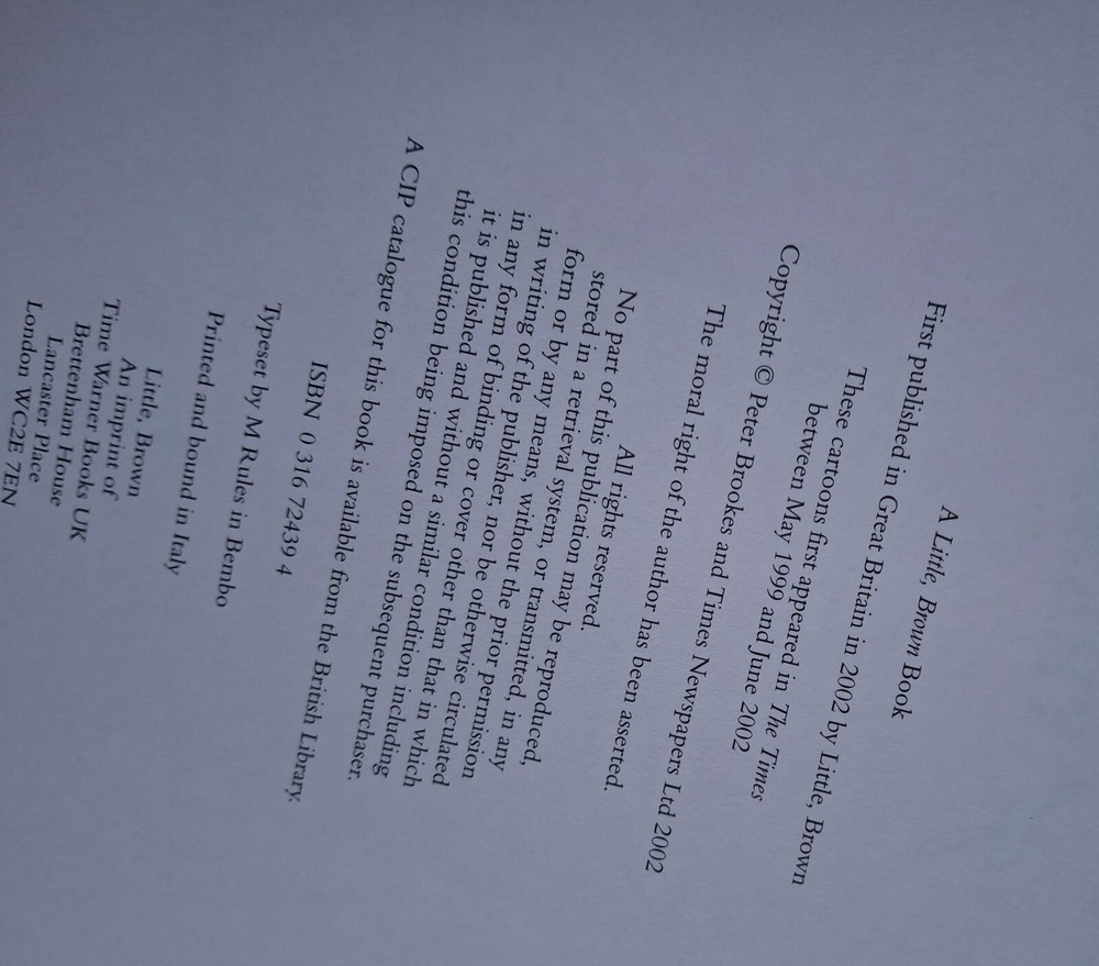 Peter Brookes flat signed hardback.