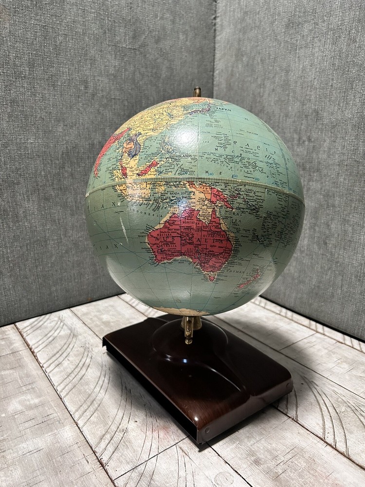 Vintage Replogle 10” Reference Globe Metal Base Made In USA