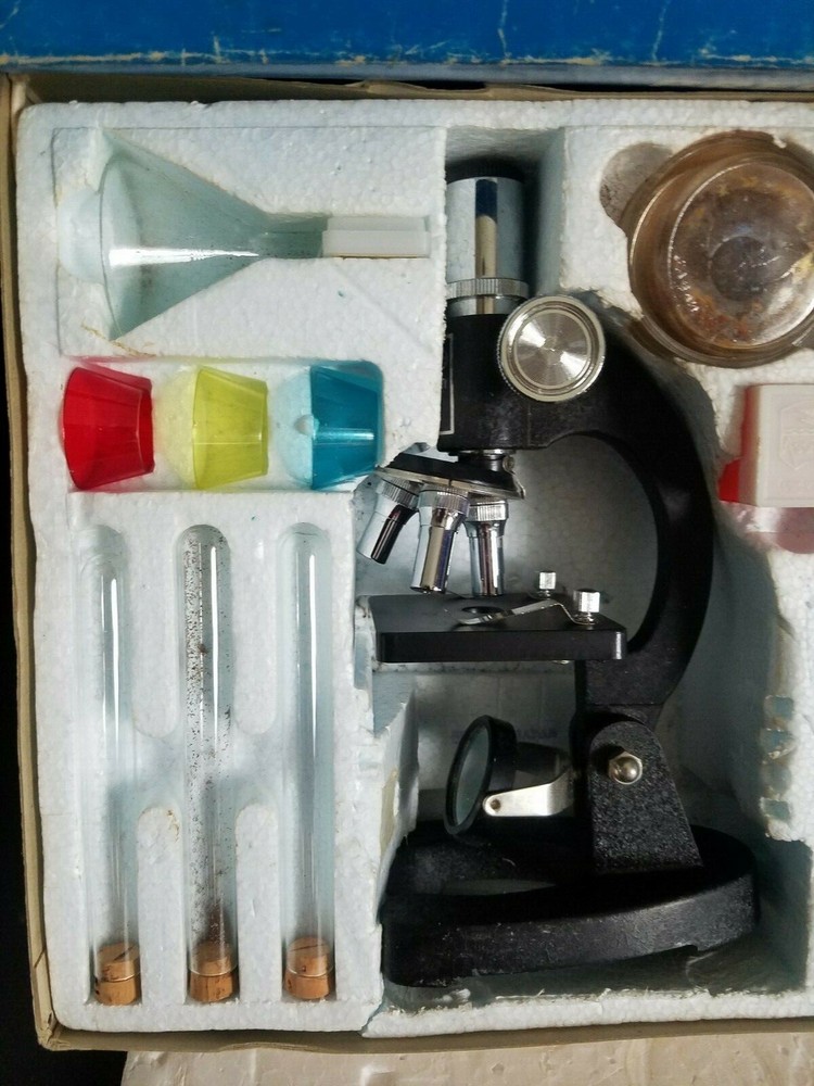 Vintage Stellar Microscope Set 700X Power Made In Japan