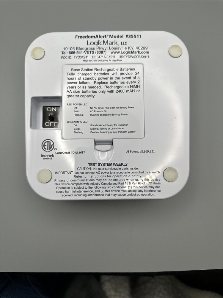 LogicMark Freedom Alert Fall Emergency System Model #35511 Base Only