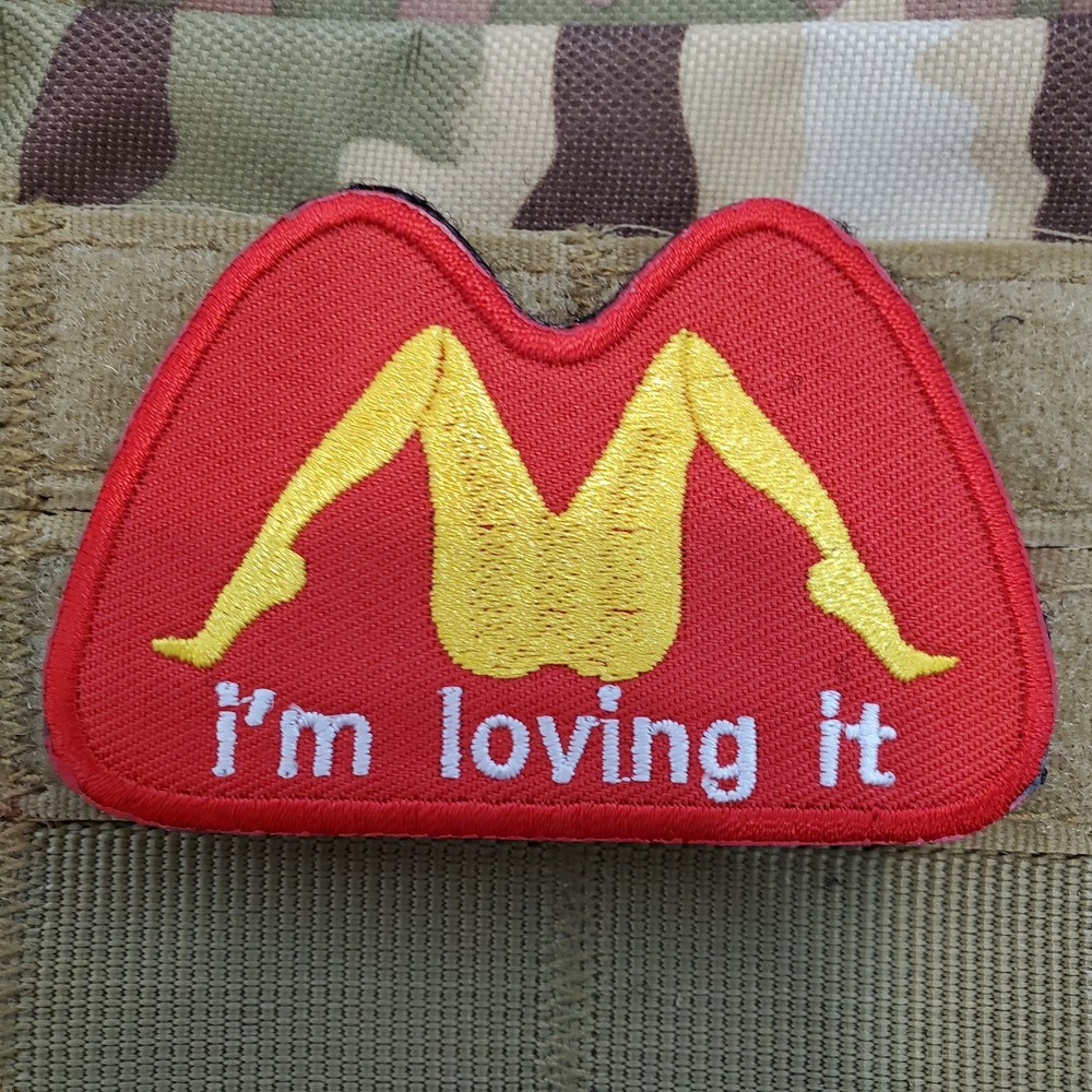 IM LOVING IT Sarcastic Tactical Morale Patch Hook and Loop