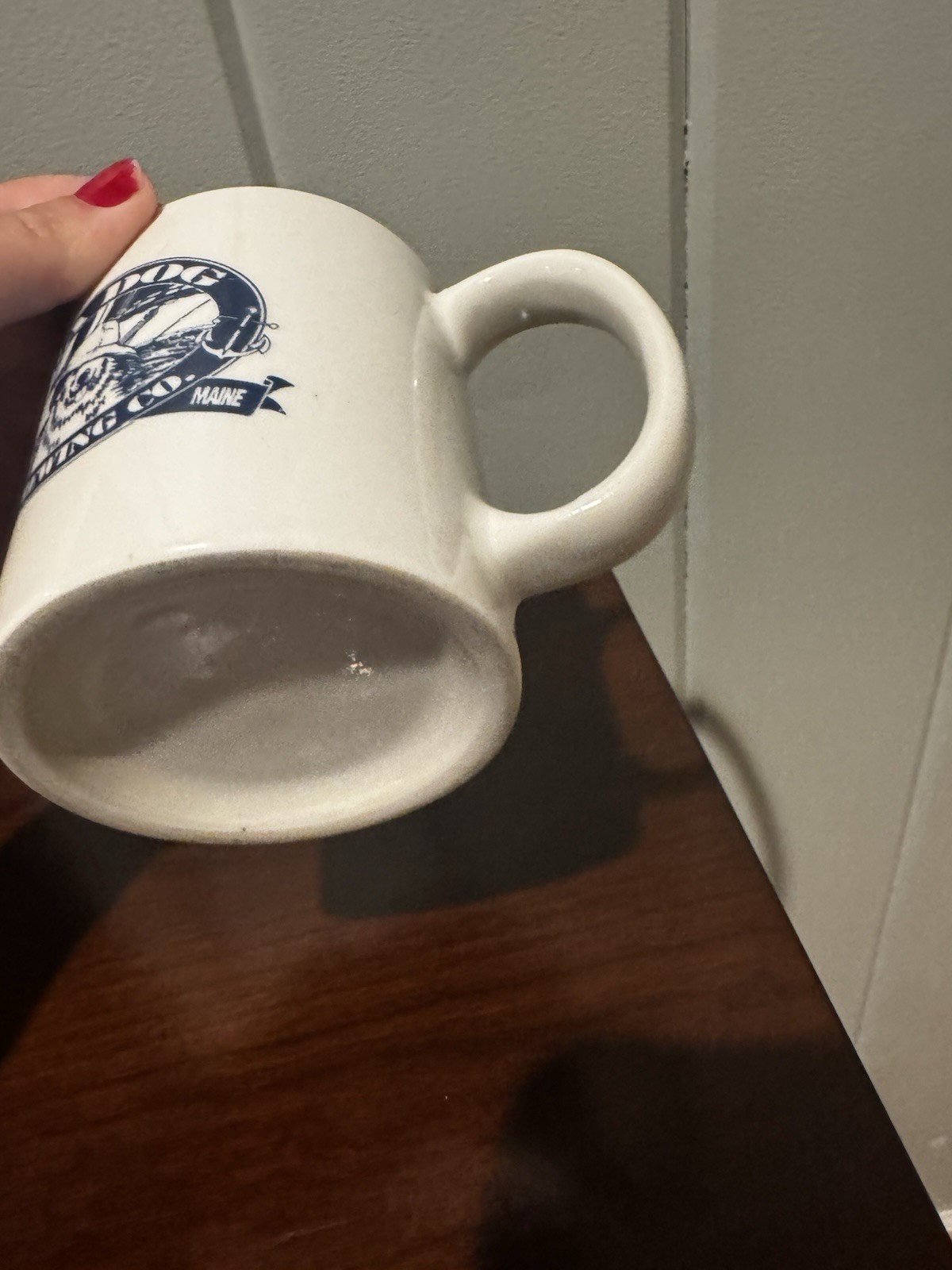 Vintage White Sea Dog Brewing Company Camden Maine White Mug Cup Double sided