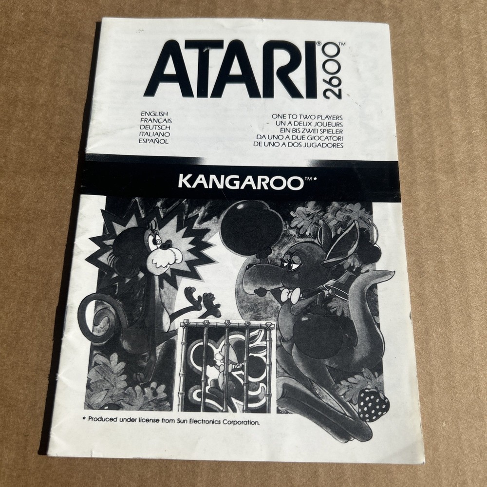 Kangaroo Game Program Instructions Manual Atari 2600 Authentic 1987 CO19787-89