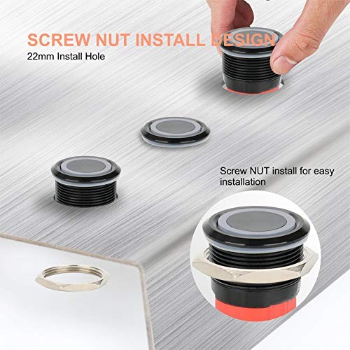 10 Amp 22mm Latching Push Button Switch 10AMP Black Shell Black Shell-Yellow