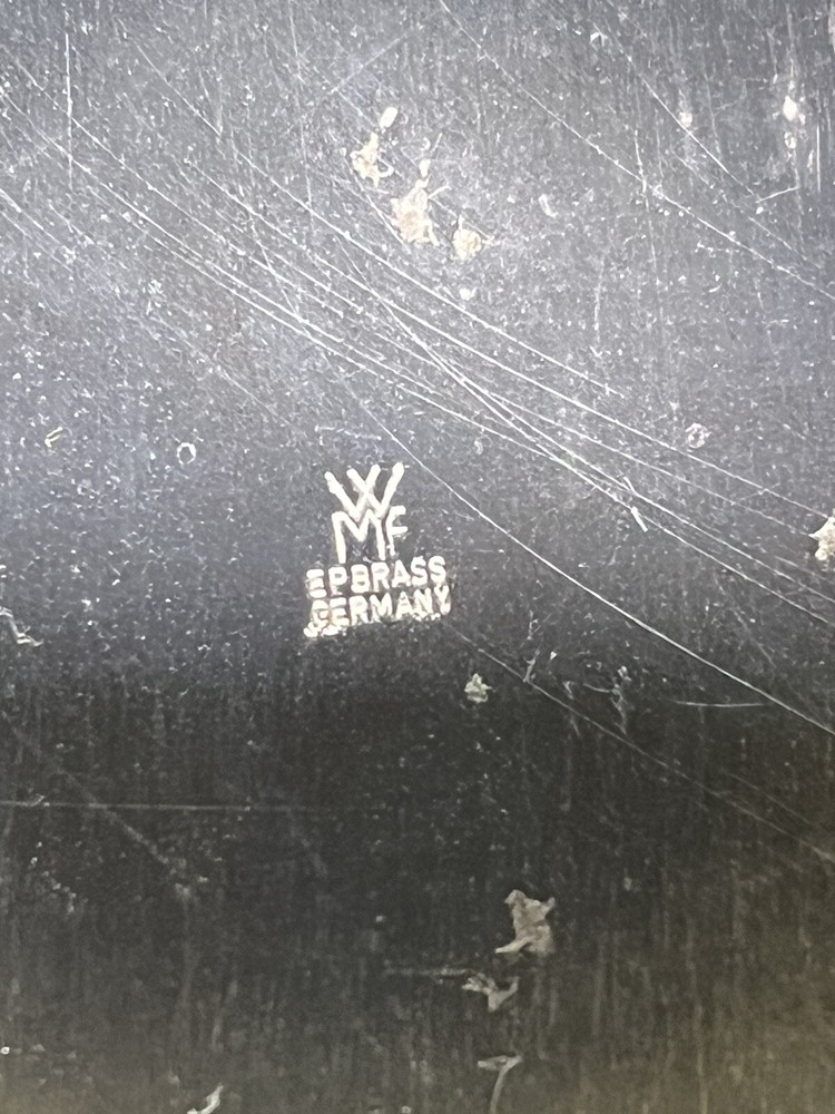 VINTAGE WMF SILVER EP BRASS BOWL GERMANY 6”