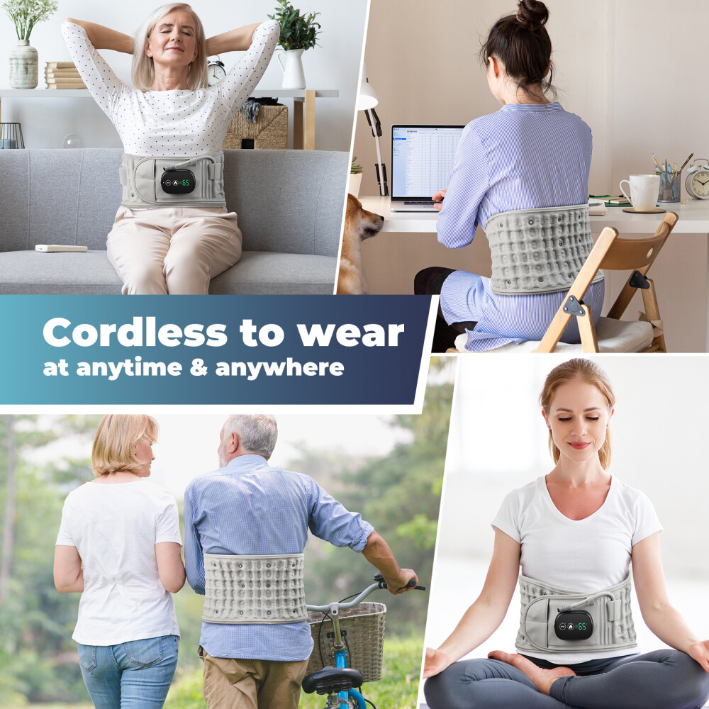 Inflatable Decompression Back Belt with Red Light Heating and Vibration Massager