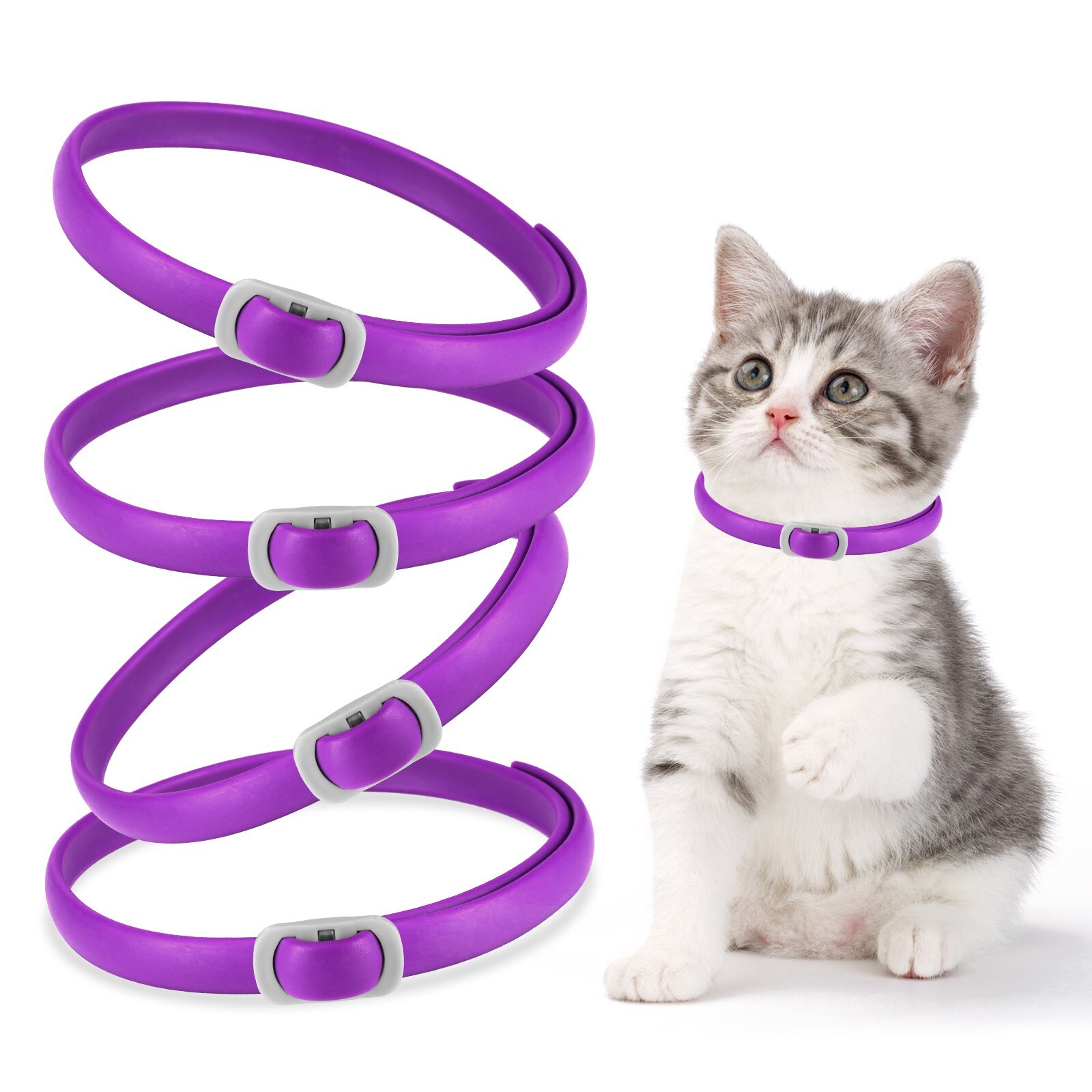 120Day Calming Collar for Cats Natural Calming Pheromones Embedded anxiety relax