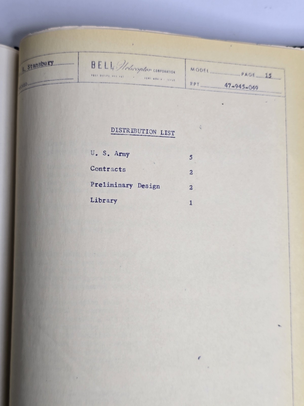 Rare 1958 Bell Helicopter Proposal Report 47-945-049 Jeffrey Evans Archive