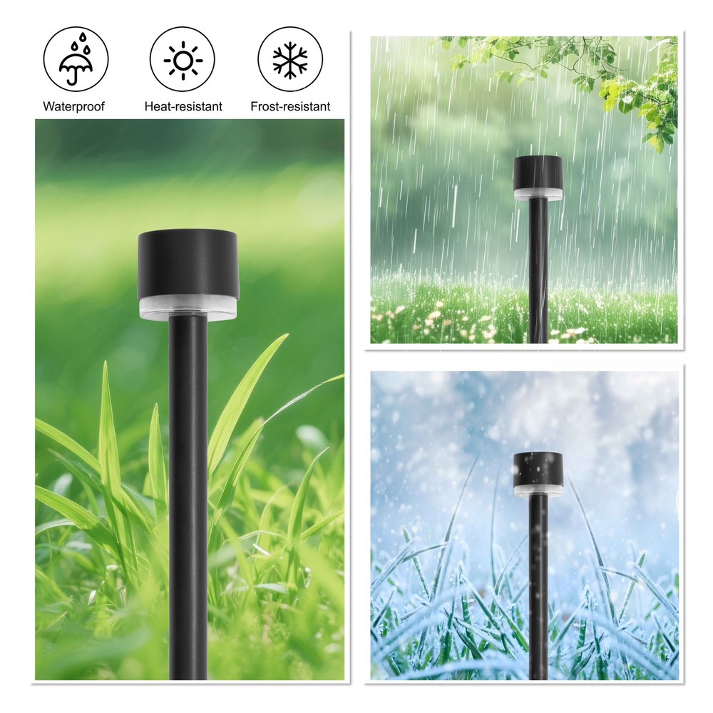 Mainstays Solar LED Column Path Light 6Pk Black 2 Lumen