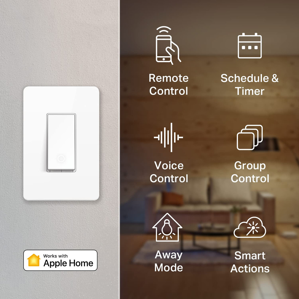 Kasa Apple Homekit Smart Light Switch KS200P3, Single Pole, Neutral Wire Require