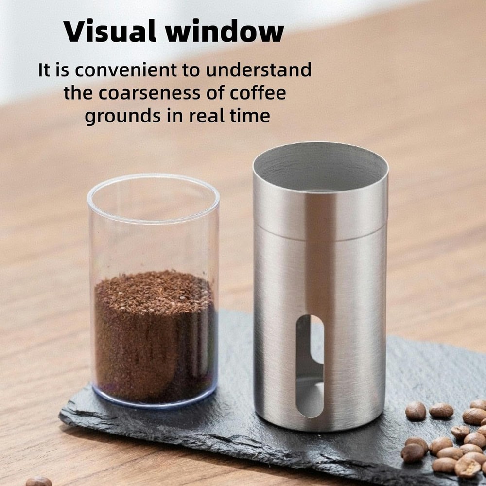 Portable Manual Coffee Grinder, Adjustable Settings, Handheld Coffee Bean