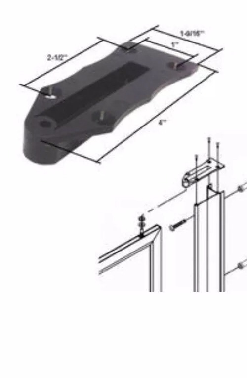 Black Nylon Framed Swing Shower Door Replacement Pivot Bracket