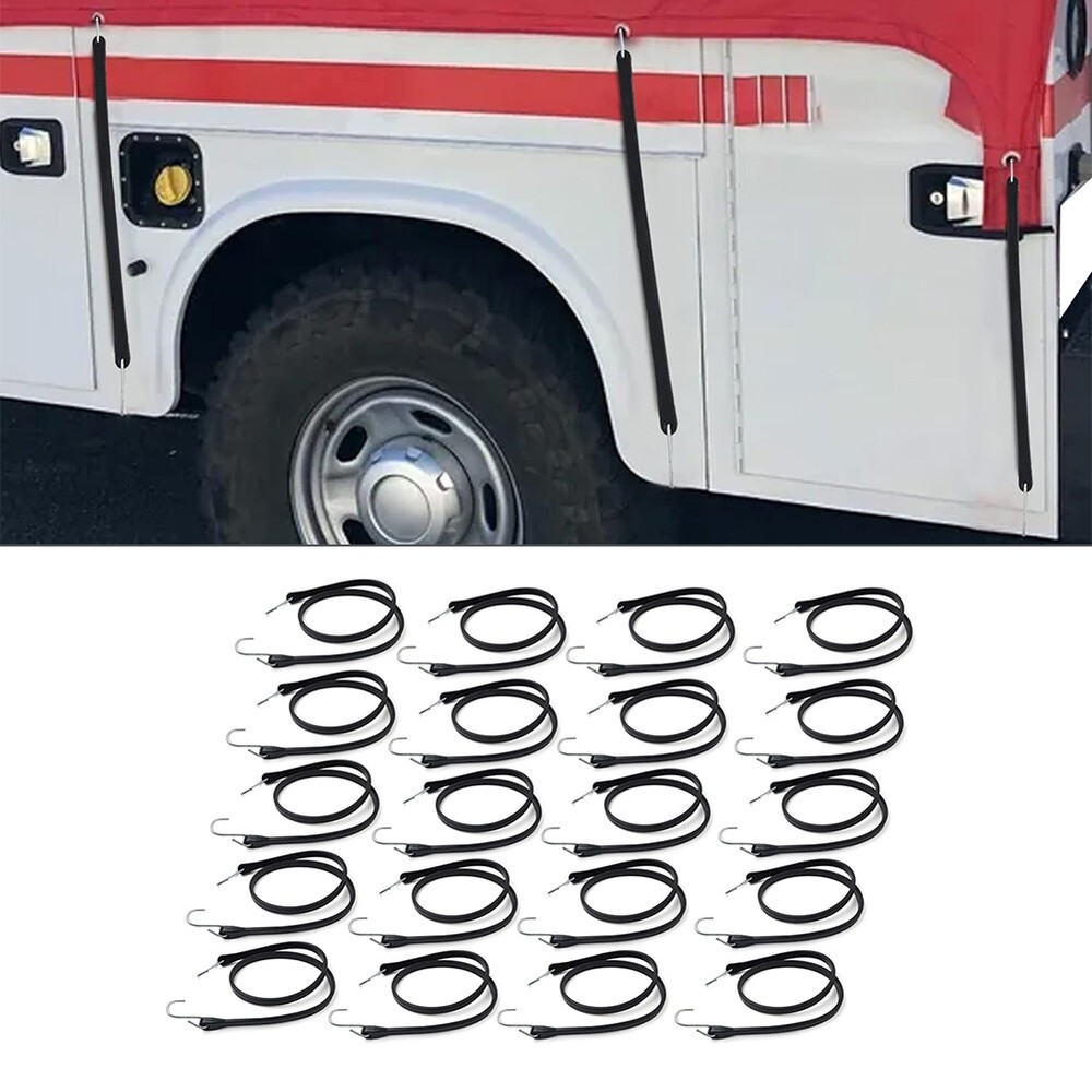 41" Heavy Duty Rubber Tarp Straps Tie Down Bungee Cords With Hook