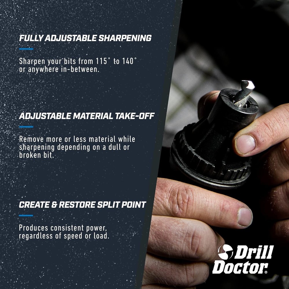Adjustable Angle Drill Bit Sharpener for 3/32-3/4 Inch Bits