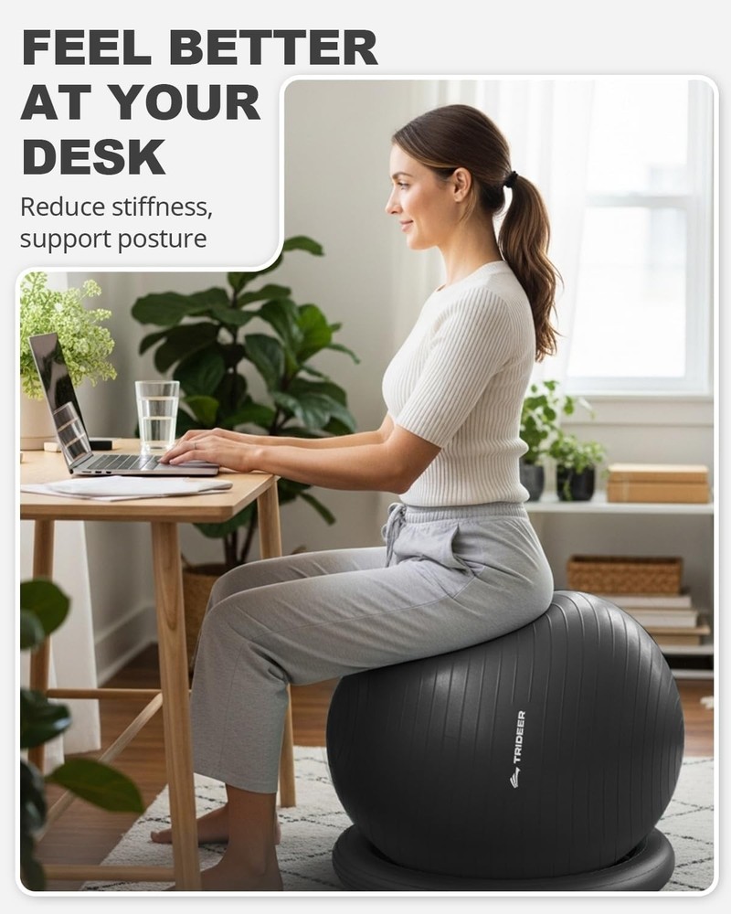 Stability Ball Chair with Base, 65cm Diameter