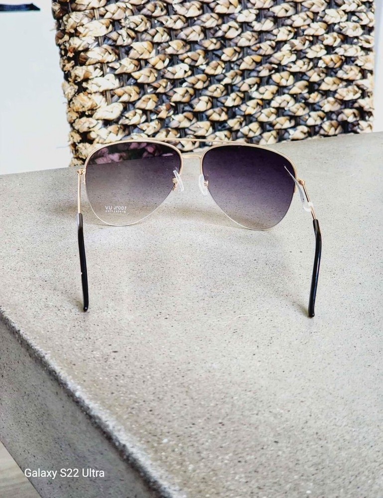 Gold frame Aviator sunglasses (gray gradient) 100% UV Protection