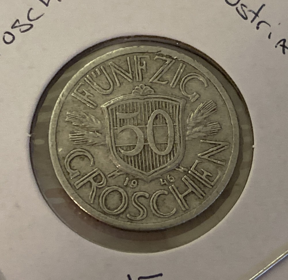 1946 Austria 50 Groschen Coin B16