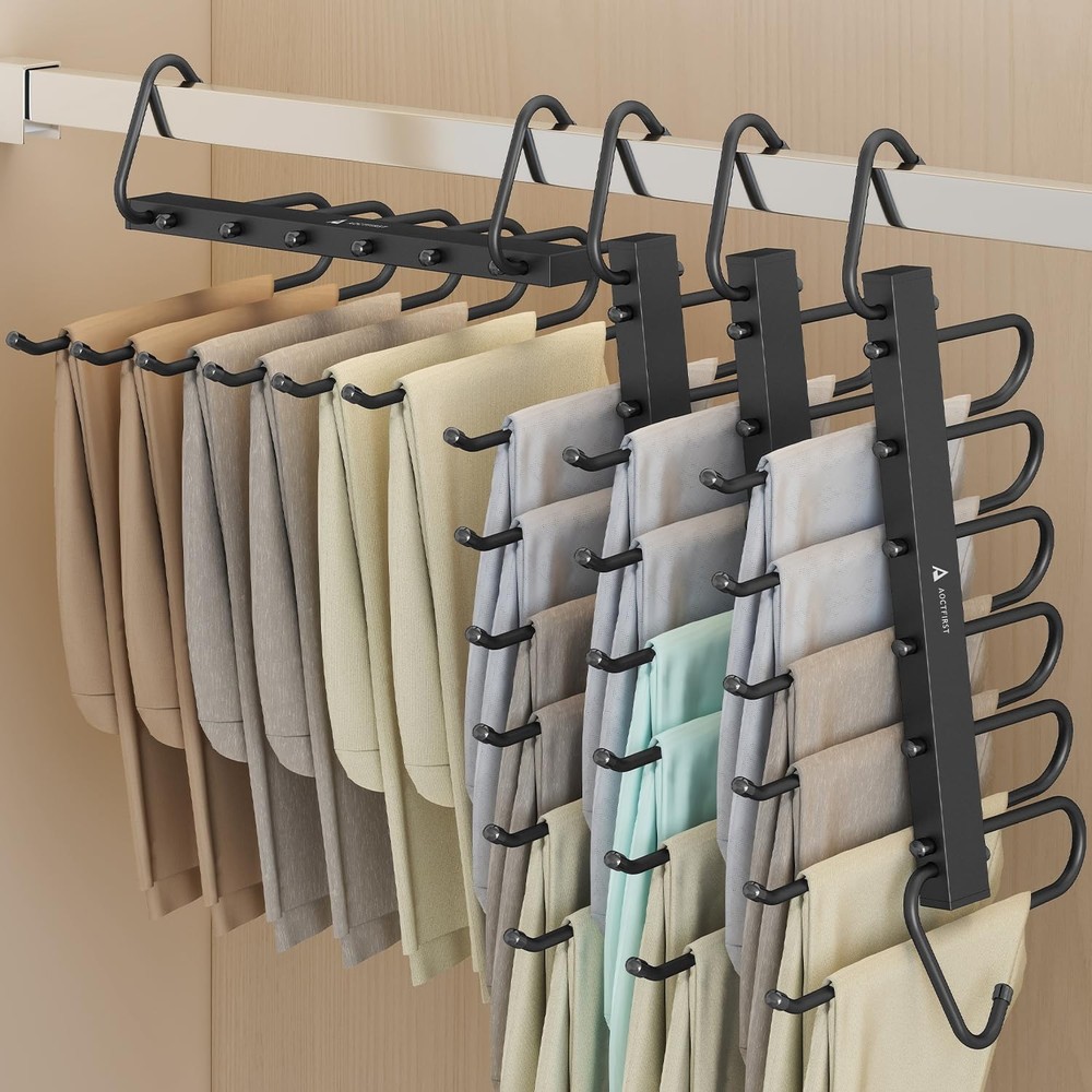 AOCTFIRST 4 Pack Magic Pants Hangers Space Saving - Multi-Layer Saving...