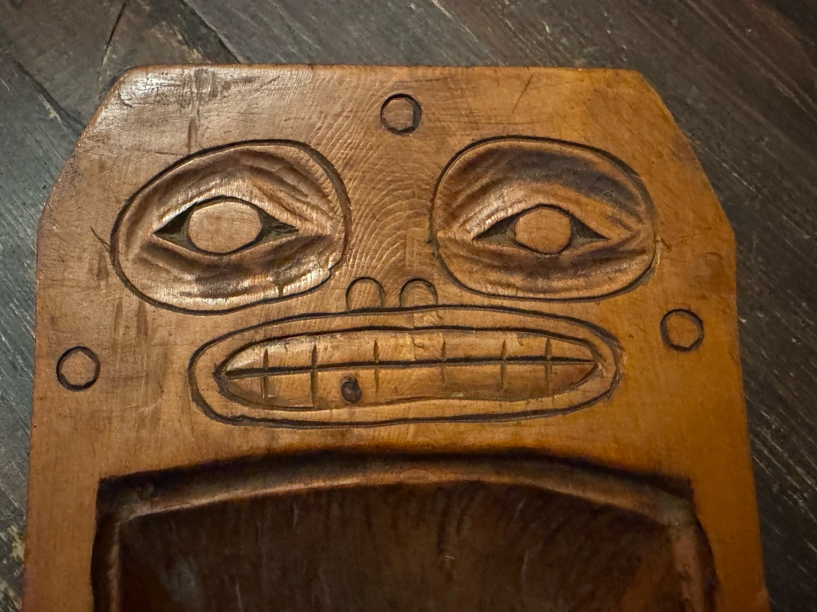 1800’s to Early 1900’s Yellow Cedar Tlingit “Bear” Feast - Grease Bowl - Alaska