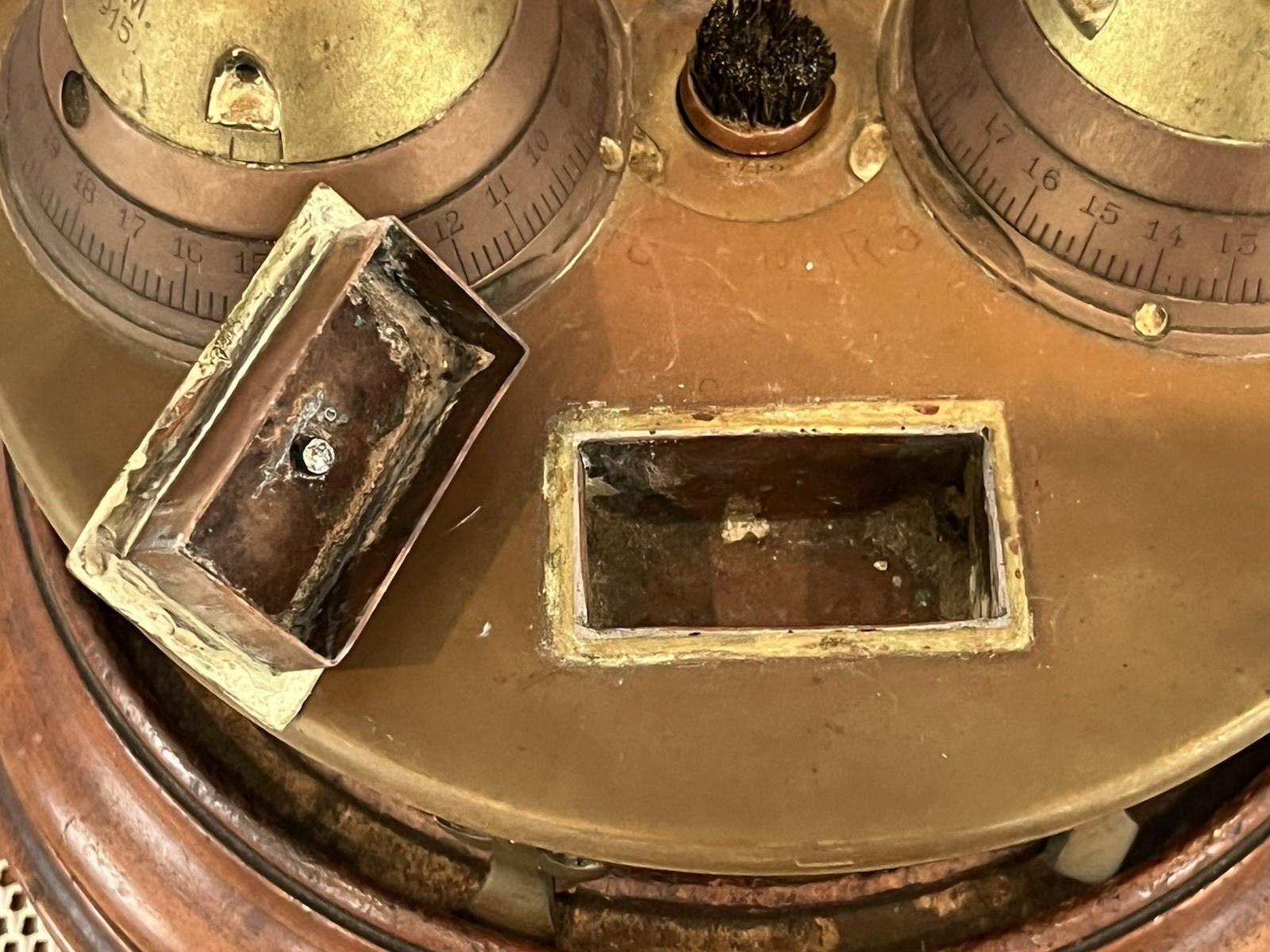 Antique WWI German Trench Art Desk Set Artillery Shell Fuse Ink Wells/Pen Holder