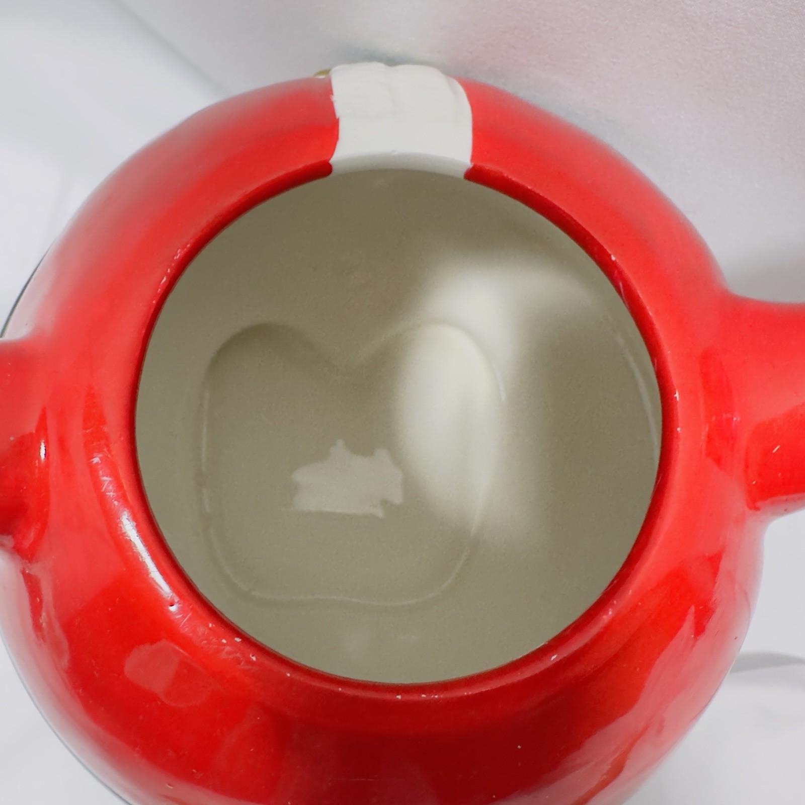 Omnibus OCI Painted Mr. Santa Claus Ceramic Teapot Christmas Tea Pot Candy Cane