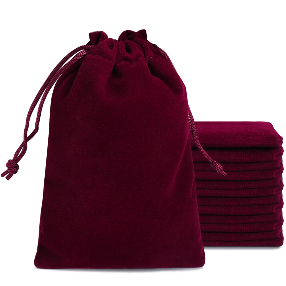 100Pc Lot Velvet Drawstring Velour Pouch Jewelry Baggie Ring Gift Bag Pouch Sets