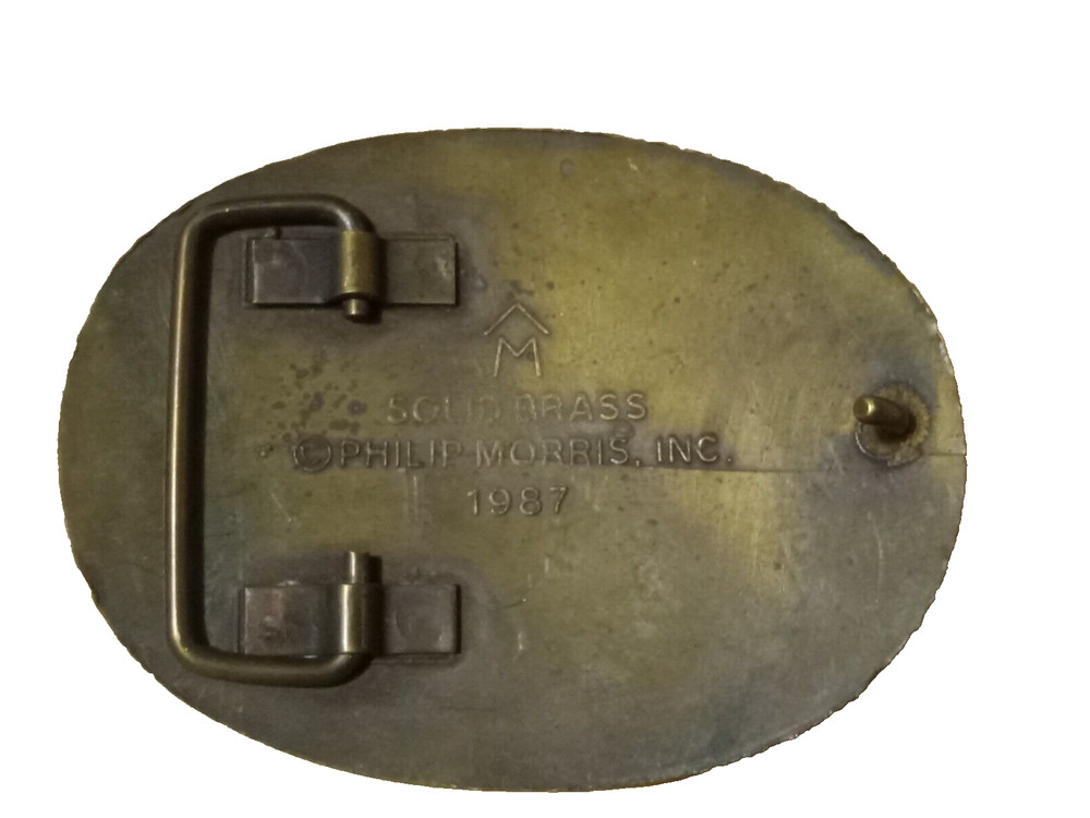MARLBORO Solid Brass BELT BUCKLE 1987