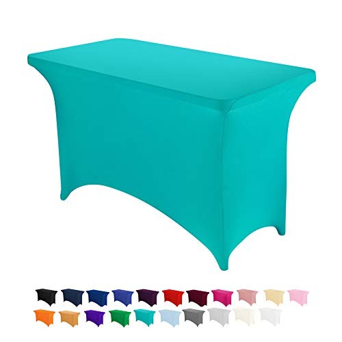 4FT Spandex Table Cover Rectangular Stretch 48" x 30" (Rectangular) Turquoise