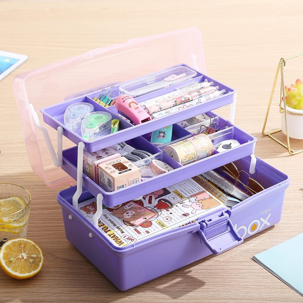 12'' Three-Layer Clear Plastic Storage /Tool , Multipurpose Organizer and Por...