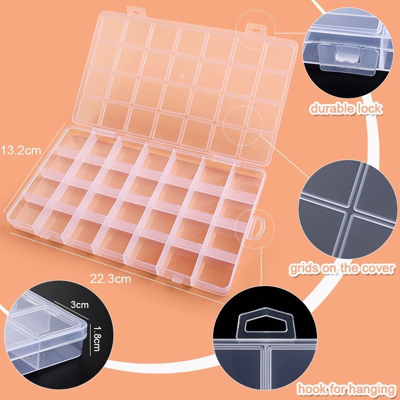 PP Beads Transparent 12 Space Timer Holder Box (Overseas Shipping)