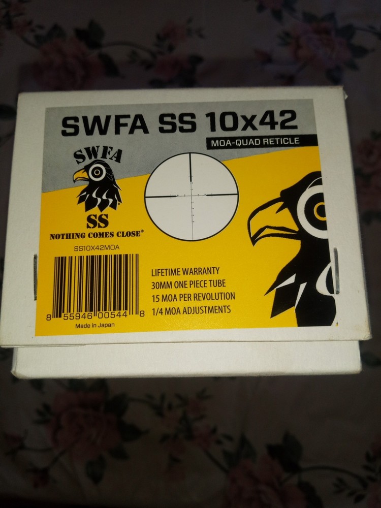 SWFA 10x42 Scope With Scope Cover And Diffuser