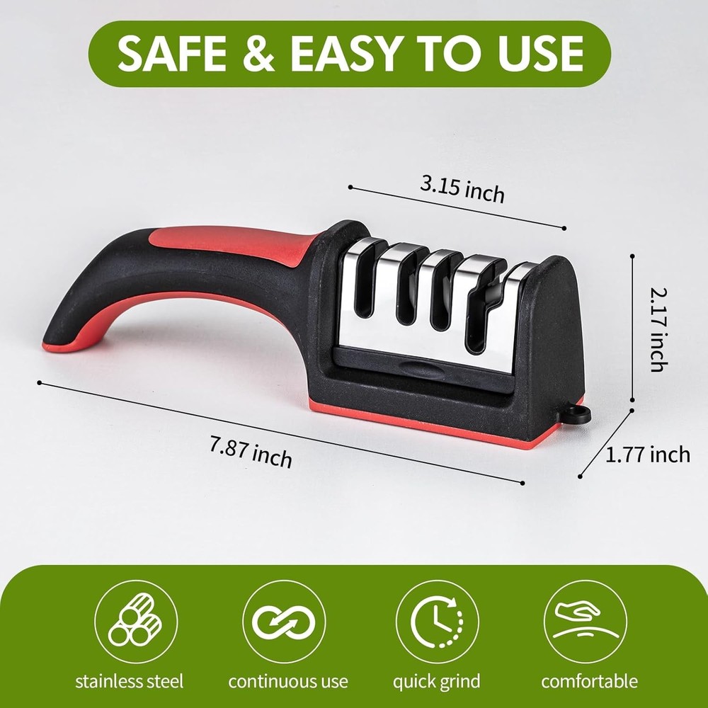4 Stage Kitchen Knife Sharpener Professional Ceramic Diamond Steel Sharpening