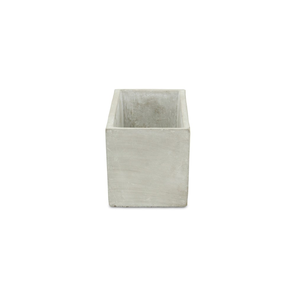 9" Light Gray Cement Indoor Outdoor Rectangular Pot Planter