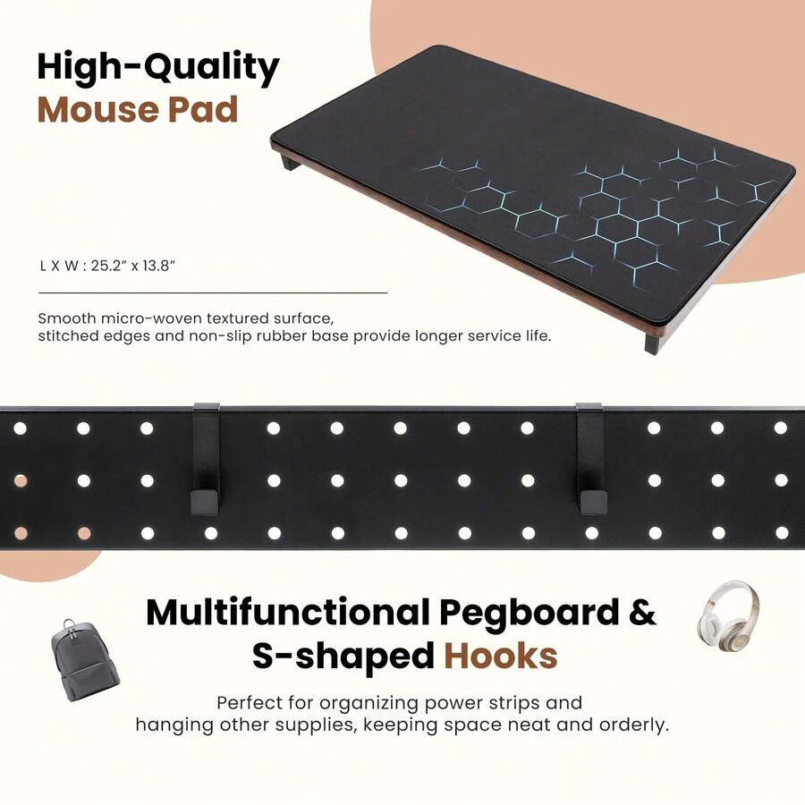 2-Tier Tower Stand, Height Adjustable PC Stand, Computer Cart Withp