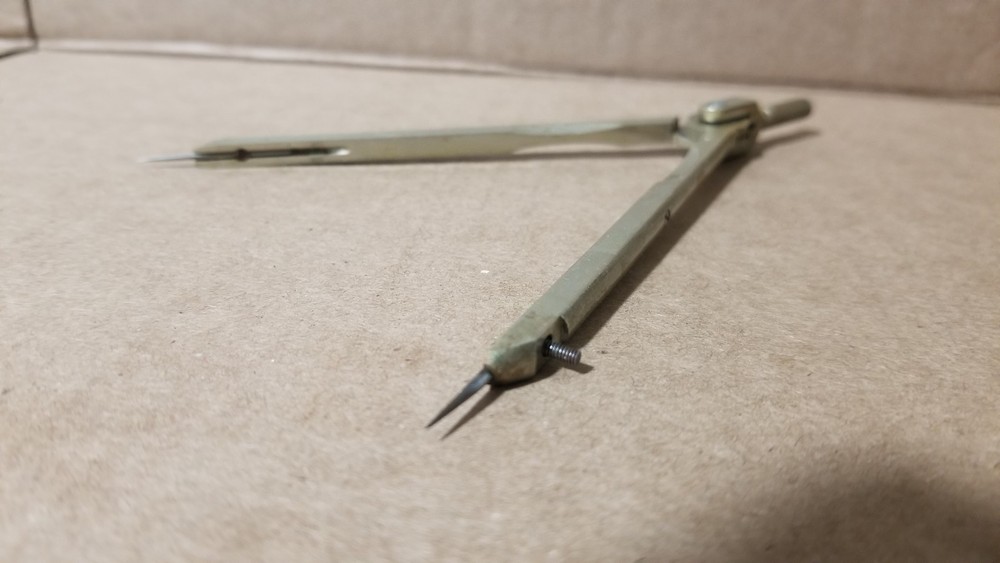 Vintage Compass Divider Tool Missing screw wheel cap Made in Germany , VGC