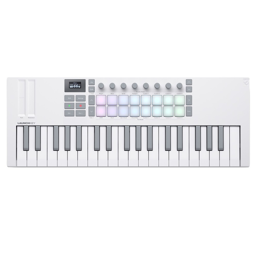 Novation Launchkey Mini 37 MK4 White 37-Note Mini Controller Keyboard w Case