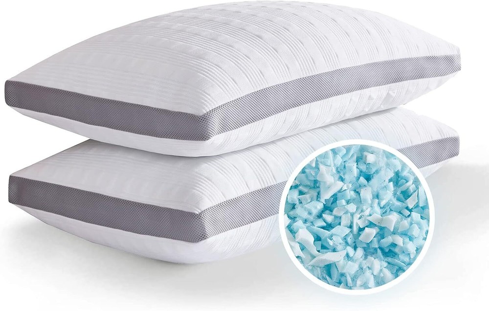 Pillow 2-Piece Set, Memory Foam Pillow, Adjustable 2 Pillows with Removable