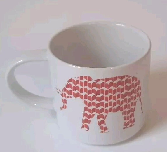 Room Essentials Red Elephant on a WHITE Coffee Mug