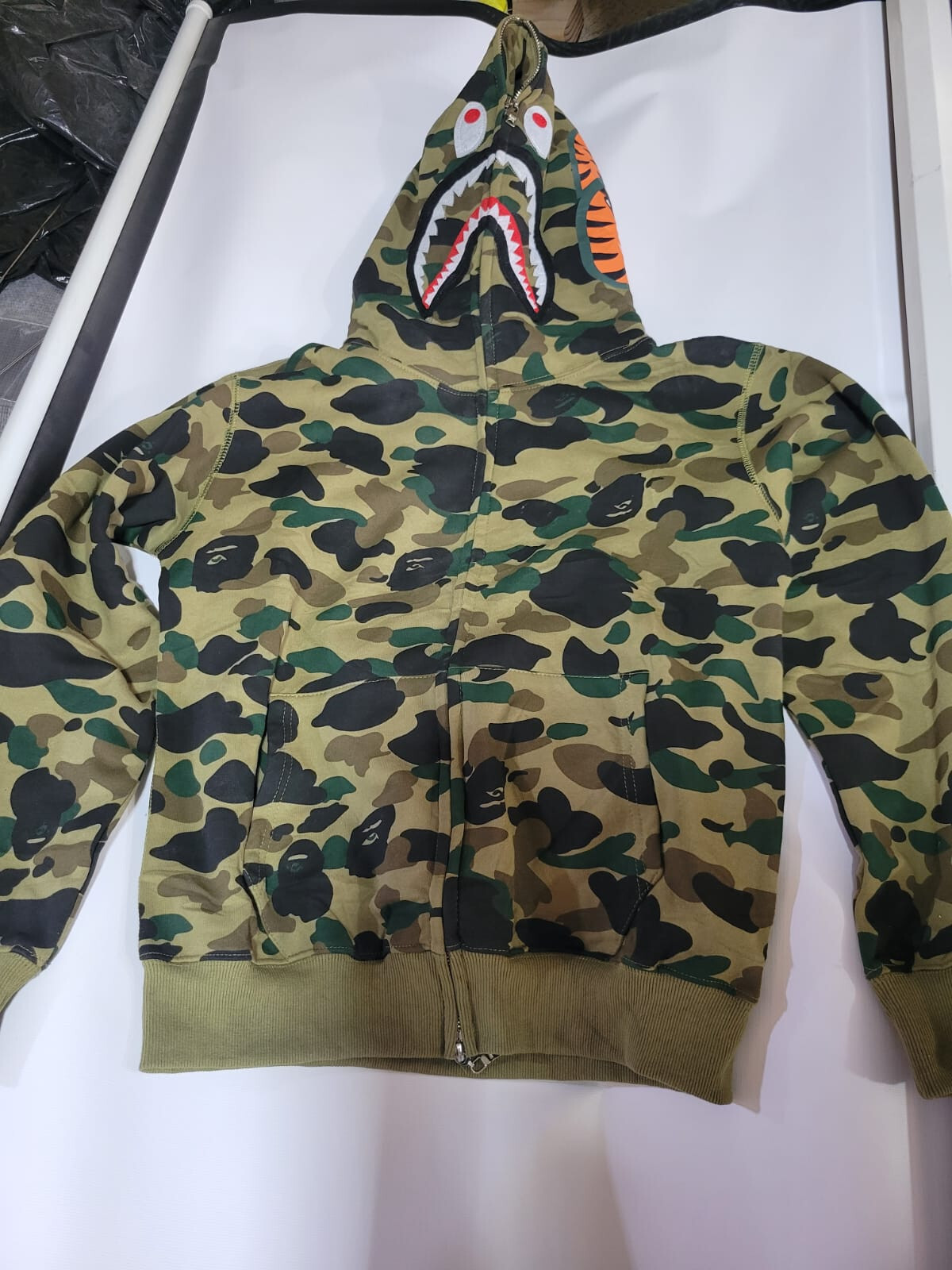 Camo Shark Full Zip Hoodie READ DESCRIPTION.
