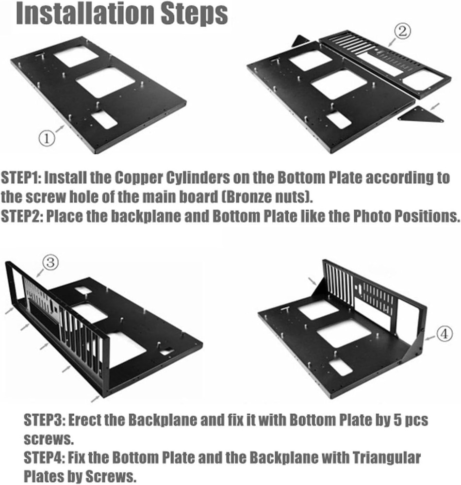Open Chassis Computer Rack for ATX/M-ATX/ITX - Efficient Heat Dissipation