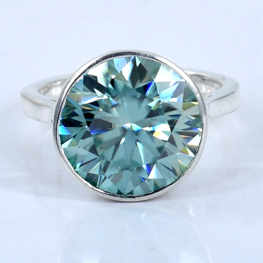 RARE 7 Ct Certified Blue Diamond Solitaire Ring, Bezel Setting - Tariffs FREE