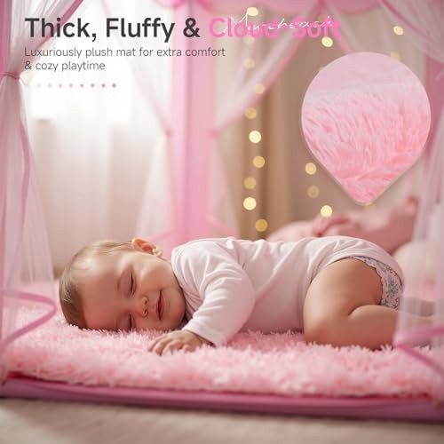 Princess Tent Girls Large Playhouse Kids Castle 02 Pink Tent with Play Mat