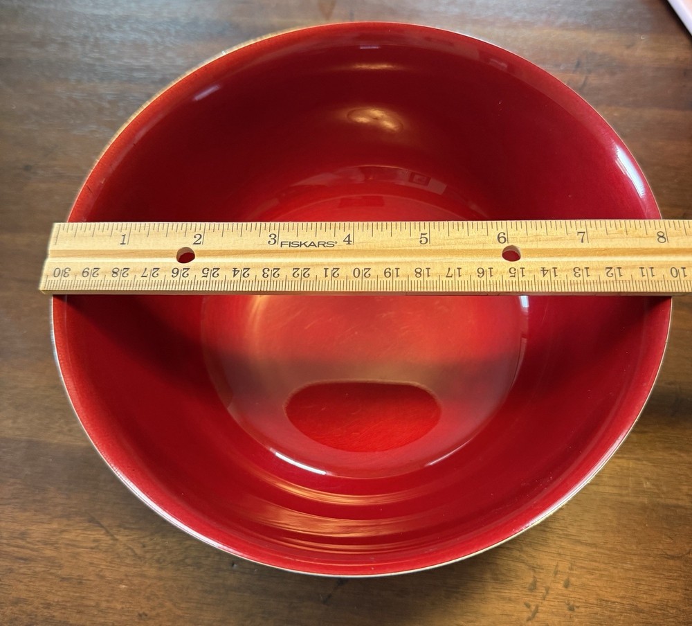 Reed & Barton 104 Silverplate Bowl Red Interior With Footed Bottom