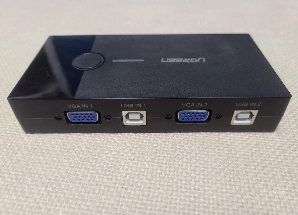 UGREEN 30357 2 Port USB KVM Switch Box with One USB Cable. Tested Working Clean