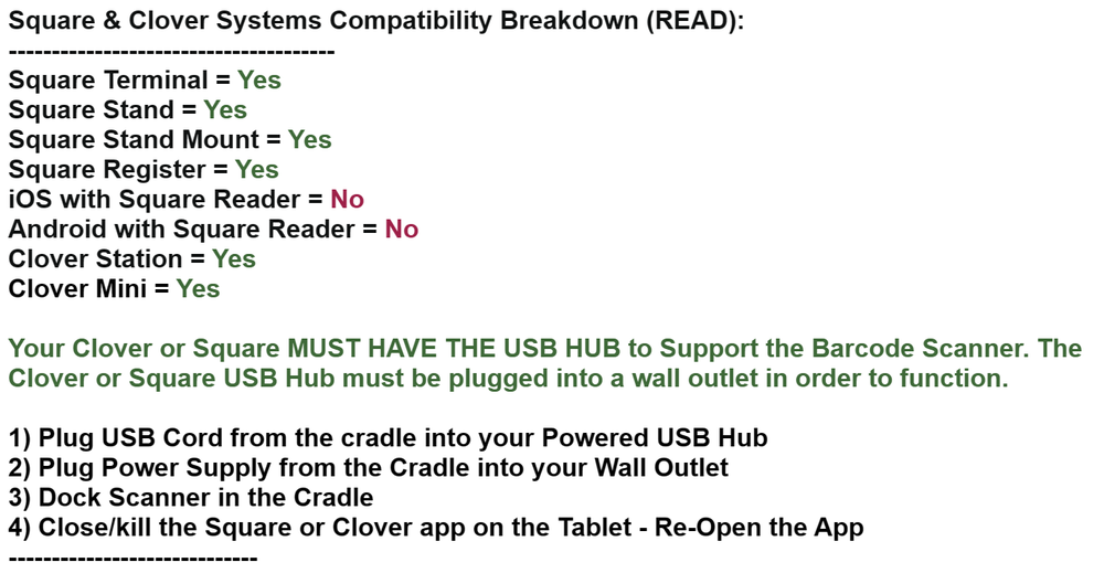 SQUARE & CLOVER POS Wireless 2D/1D/QR Barcode Reader Zebra DS6878 Handsfree! 🔥⭐