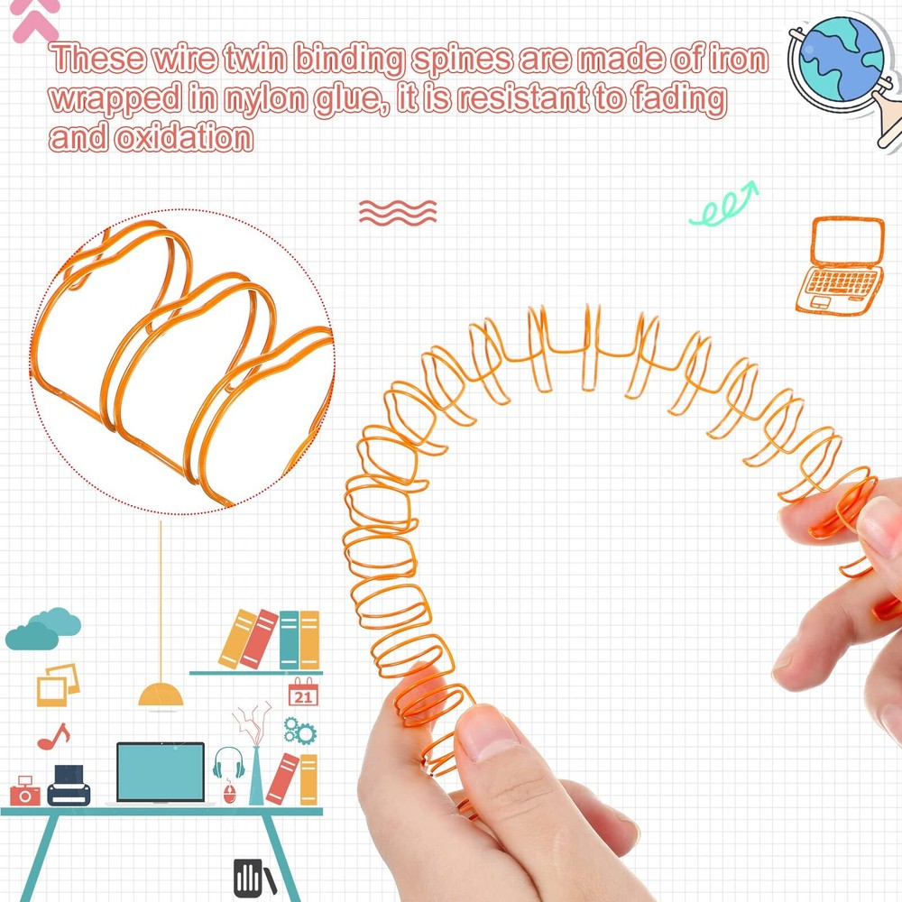 20 Pcs Cinch Wire Binding Wire Twin Loop Wire Binding Spines Spiral Ring Coil