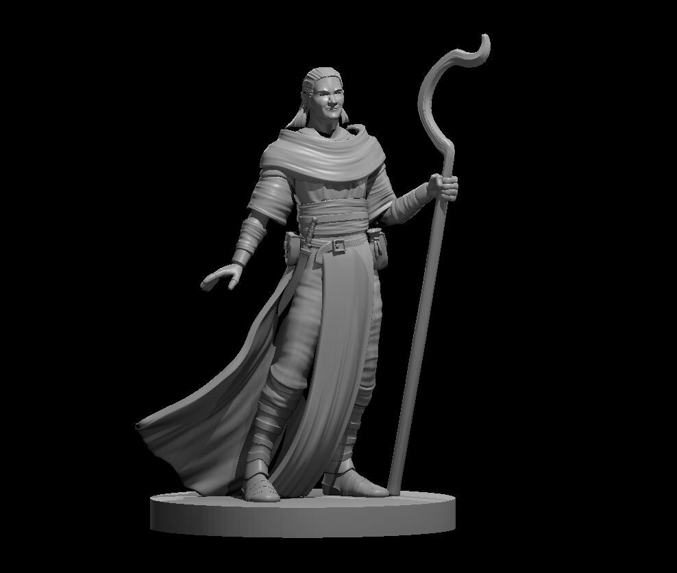 Druid Male Commoner NPC 28mm Scale DND D&D Tabletop Mini