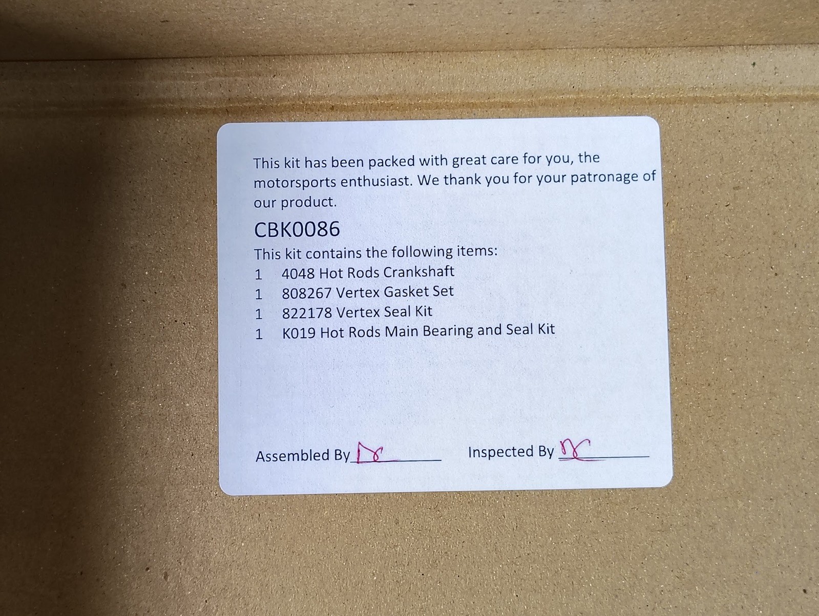 Hot Rods Bottom End Crankshaft Rebuild Kit 2002 2003 2004 2005 Honda CRF 450R