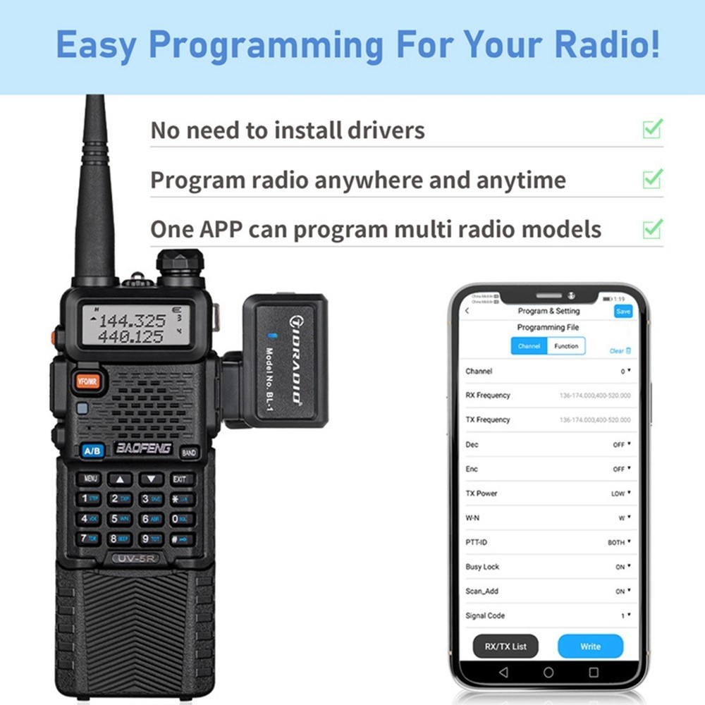 Bluetooth Frequency Writer Walkie Talkie Radio Programmer Mobile3480