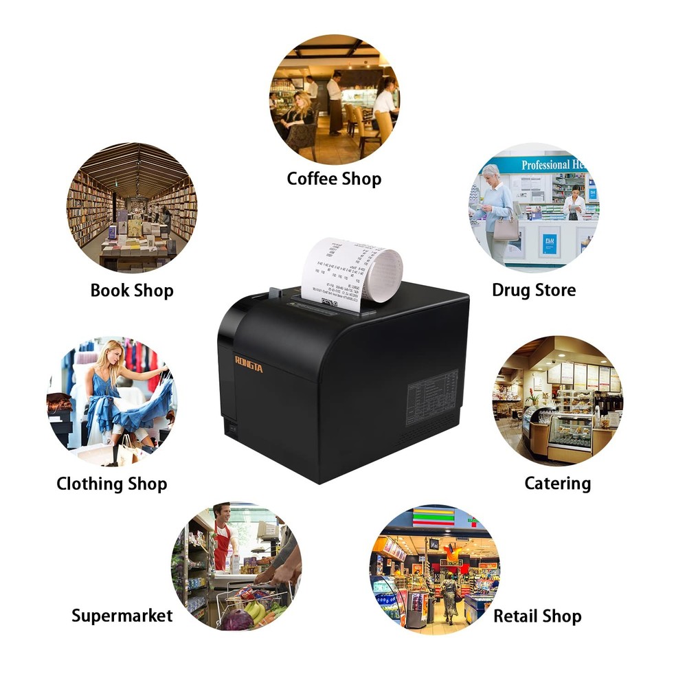 Thermal Receipt Printer, 80mm Receipt Printers, Thermal Pos Printer with Auto...